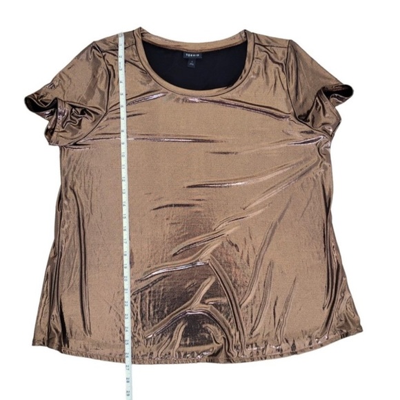 Torrid 1X liquid shine crew neck top bronze - Picture 8 of 10